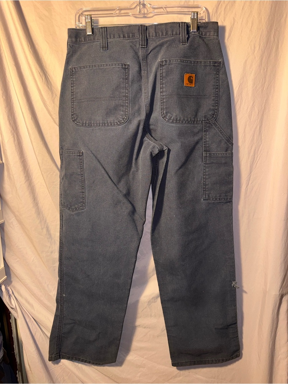 Carhartt Carpenter Work Pants Mens 31x30 Navy Blue Utility Workwear Cintas